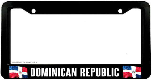 Dominican Republic Wavey Flag Car Truck Auto License Plate Frame - OwnTheAvenue