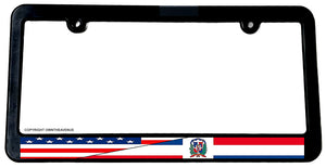 USA American Dominican Republic World Flag Country License Plate Frame - OwnTheAvenue