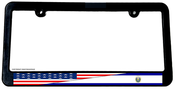 USA American El Salvador World Flag Country License Plate Frame - OwnTheAvenue