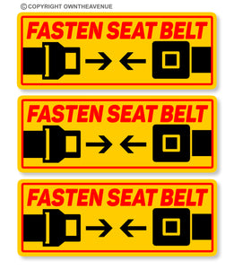 3x Fasten Seat Belt Warning Caution Vehicle Car Bus Safety Strap Sticker - OwnTheAvenue