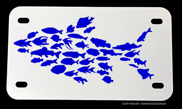 Fish Pattern Fishing Motorcycle Metal License Plate