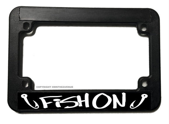 Fish On Funny Joke Humor Fishing Motorcycle License Plate Frame