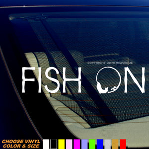 Fish On Funny Joke Humor Model 2 Fishing Car Truck Vinyl Sticker Decal