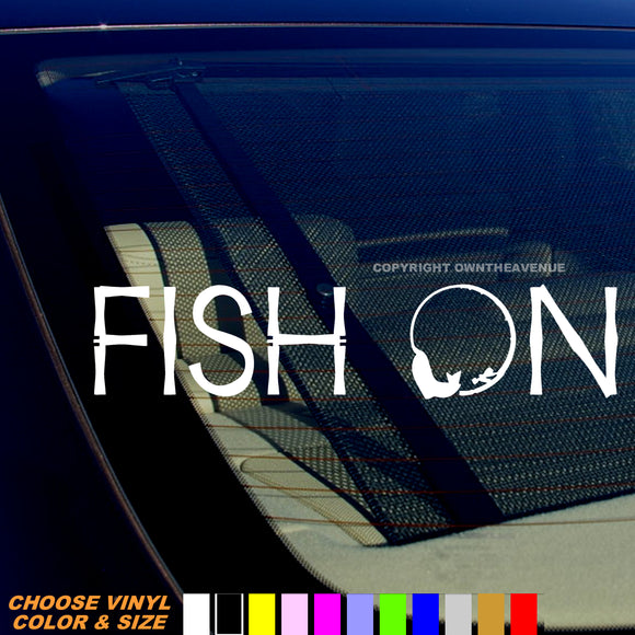 Fish On Funny Joke Humor Model 2 Fishing Car Truck Vinyl Sticker Decal