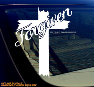 Forgiven Cross Christian Religious God Jesus Car Truck Vinyl Sticker Decal 6" - OwnTheAvenue