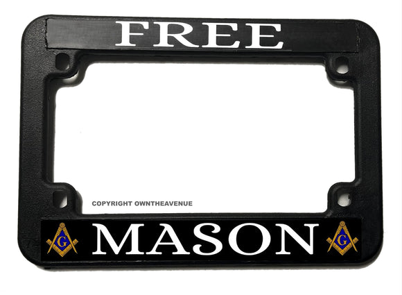 Mason Masonic Freemason Freemasonry Gold Art Motorcycle License Plate Frame