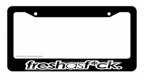 JDM Fresh As F*ck White Race Drift Low Turbo Black License Plate Frame 8PK B sty - OwnTheAvenue