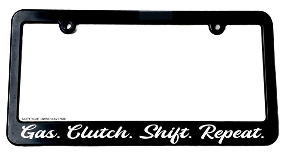 JDM Gas Clutch Shift Repeat Manual Racing Drifting Slim License Plate Frame - OwnTheAvenue