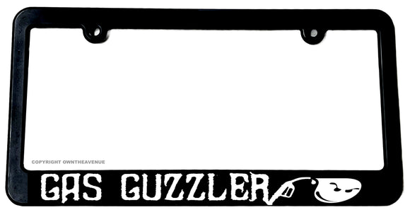 Gas Guzzler Funny Humor V02 Lifted Truck Pick Up Off Road 4x4 License Plate Frame