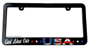 God Bless USA America Pro American Flag Freedom Patriot Slim License Plate Frame - OwnTheAvenue