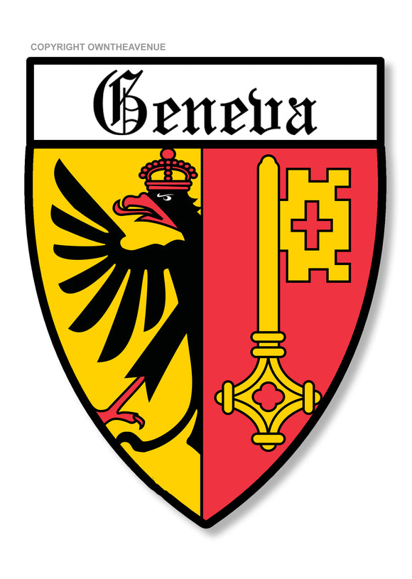 Geneva Coat of Arms Souvenir Switzerland Vinyl Sticker Decal 3.5