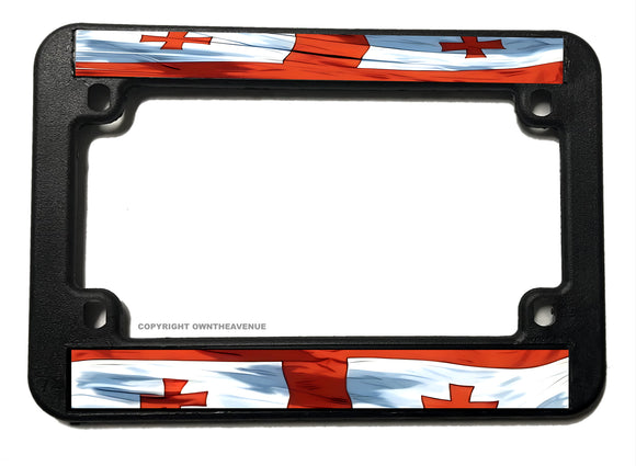 Georgia GA Flag Vintage Style Motorcycle License Plate Frame