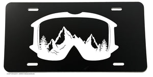 Forest Ski Goggles Skiing Snow Winter Snowboard Mountains License Plate Cover - OwnTheAvenue