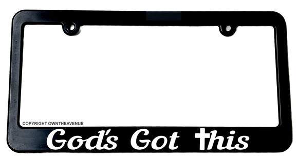 Gods Got This Jesus Cross Symbol Christian Religious Slim License Plate Frame - OwnTheAvenue