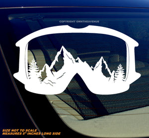 Forest Ski Goggles Skiing Snow Winter Snowboard Mountains Vinyl Sticker Decal - OwnTheAvenue