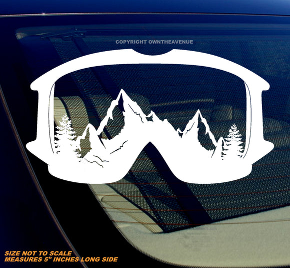 Forest Ski Goggles Skiing Snow Winter Snowboard Mountains Vinyl Sticker Decal - OwnTheAvenue