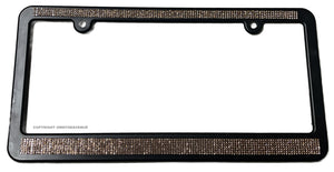 Gold Crystal Diamond Bling Rhinestone License Plate Frame - OwnTheAvenue