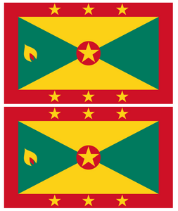 x2 Grenada Country Flag Caribbean Car Truck Bumper Laptop Sticker Decals 3.5" - OwnTheAvenue