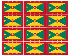 x12 Grenada Country Flag Caribbean Car Truck Bumper Laptop Sticker Decals 2" Each - OwnTheAvenue