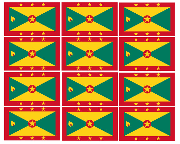 x12 Grenada Country Flag Caribbean Car Truck Bumper Laptop Sticker Decals 2