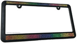 Groovy Rainbow Sparkling Crystal Diamond Bling Rhinestone License Plate Frame - OwnTheAvenue