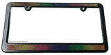 Groovy Rainbow Sparkling Crystal Diamond Bling Rhinestone License Plate Frame - OwnTheAvenue