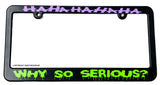 Joker Why So Serious Haha Super Bad Evil Slim Purple/Green License Plate Frame - OwnTheAvenue