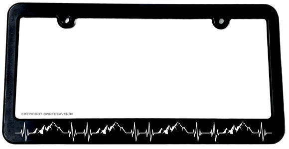 Mountain Heart Beat Outdoor Hiking Backpacking Camping License Plate Frame