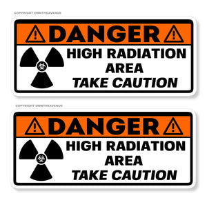 x2 - Danger High Radiation Area Safety Warning Vinyl Sticker Decal 6" - OwnTheAvenue