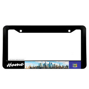 Home New York Flag Scenery Sky Scrapers Car Truck Auto License Plate Frame