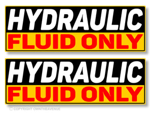 x2 Hydraulic Fluid Only Snow Plow Mower Vehicle Tank Vinyl Decal Sticker Label 5" - OwnTheAvenue