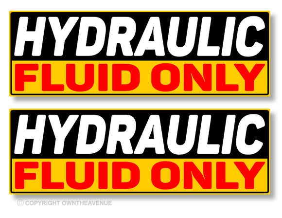 x2 Hydraulic Fluid Only Snow Plow Mower Vehicle Tank Vinyl Decal Sticker Label 5