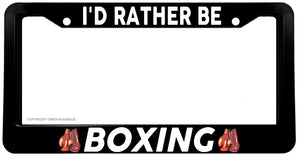 I'd Rather Be Boxing Car Truck Auto License Plate Frame - OwnTheAvenue