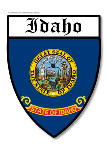 Idaho Flag Badge Logo Shield Style Car Truck Vinyl Sticker Decal 3.5" - OwnTheAvenue