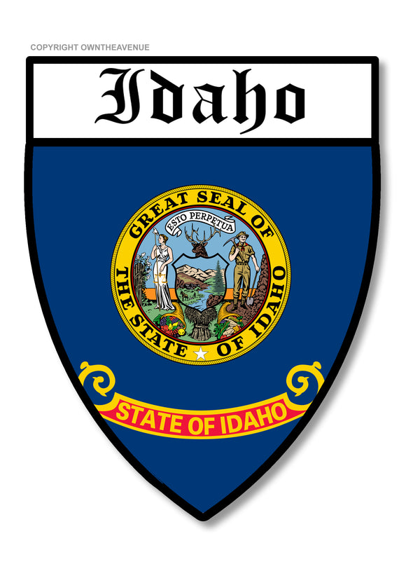 Idaho Flag Badge Logo Shield Style Car Truck Vinyl Sticker Decal 3.5