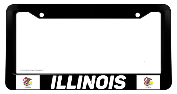 Illinois Flag Car Truck Auto License Plate Frame - OwnTheAvenue