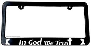 In God We Trust Religious Cross Jesus Christian License Plate Frame - OwnTheAvenue