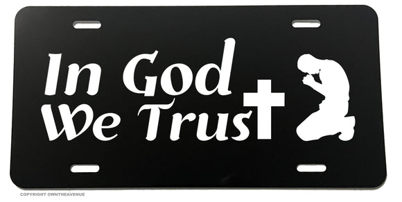 In God We Trust Christian Cross Jesus Religious License Plate Cover - OwnTheAvenue