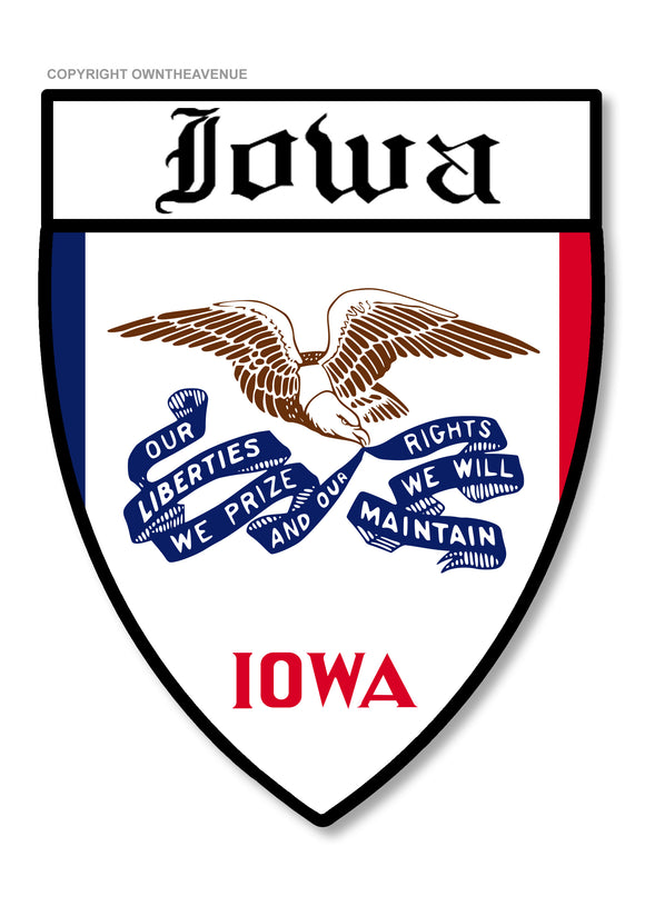 Iowa Flag Badge Logo Shield Car Truck Vinyl Sticker Decal 3.5