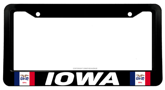 Iowa Flag Car Truck Auto Model V01 License Plate Frame - OwnTheAvenue