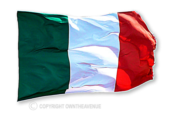 Italy Italian Flag Wavey Rugged Vintage Style Sticker Decal 3.75