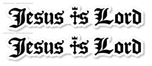 x2 / Two Pack Jesus Is Lord Christian Cross Religious Vinyl Sticker Decals 7" Inches - OwnTheAvenue