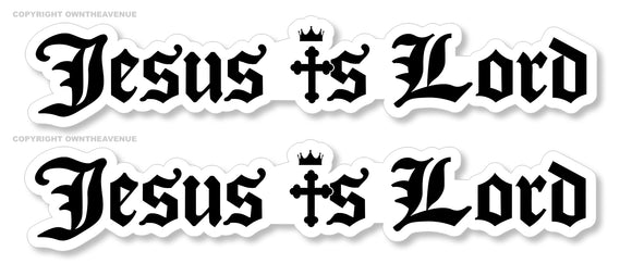 x2 / Two Pack Jesus Is Lord Christian Cross Religious Vinyl Sticker Decals 7