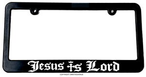 Jesus Is Lord Christian Slim Black License Plate Frame Model V01 - OwnTheAvenue