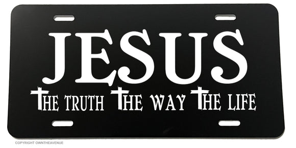 Jesus The Truth The Way The Life Christian Cross V01 License Plate Cover - OwnTheAvenue