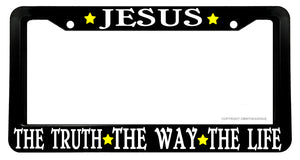 Jesus The Truth The Way The Life Christian God Peace License Plate Frame V01 - OwnTheAvenue