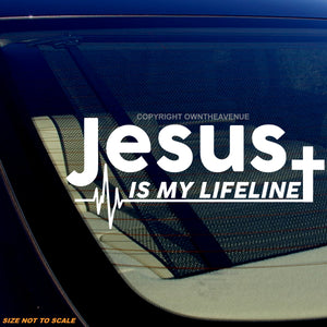 Jesus Is My Lifeline Heart Beat Love Christian Religious Sticker Decal - OwnTheAvenue