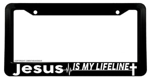 Jesus Is My Lifeline Christian Religious Car Truck License Plate Frame - OwnTheAvenue