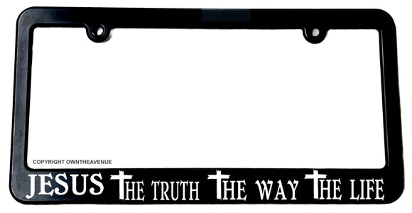 Jesus Truth Way Life Christian Cross Car Truck Slim License Plate Frame - OwnTheAvenue