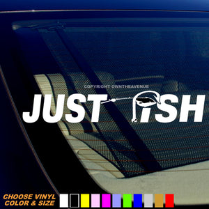 Just Fish Funny Joke Fishing Car Truck Bumper Laptop Vinyl Decal Sticker